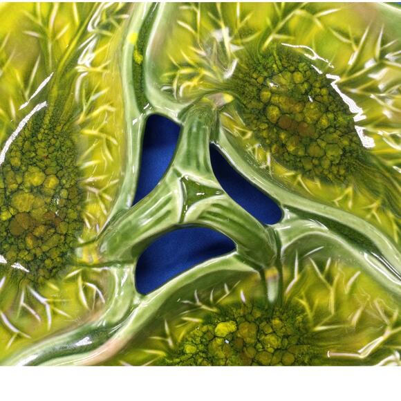 Cal Orig 895 Ceramic Divided Leaf Serving Dish Made in USA - Picture 3 of 7